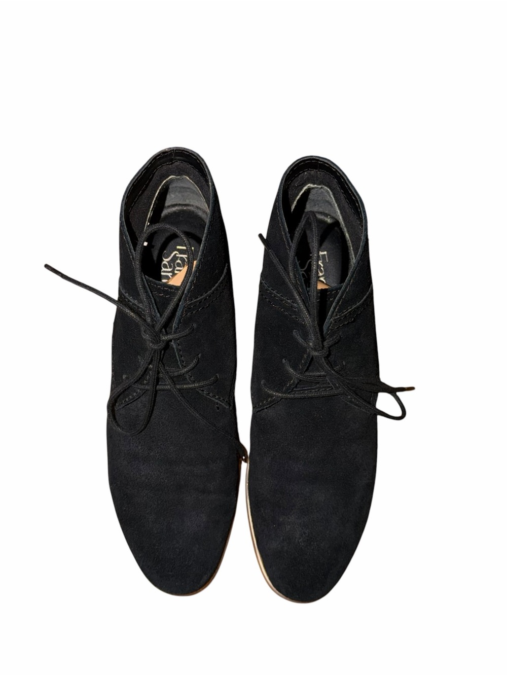 Franco Sarto Percy Black Suede Chukka Ankle Boots Women’s 8.5M Lace Up Comfort - Picture 5 of 7
